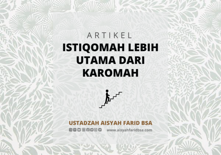 istiqomah lebih utama dari karomah